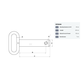 Liftarmbolt 28x183 mm